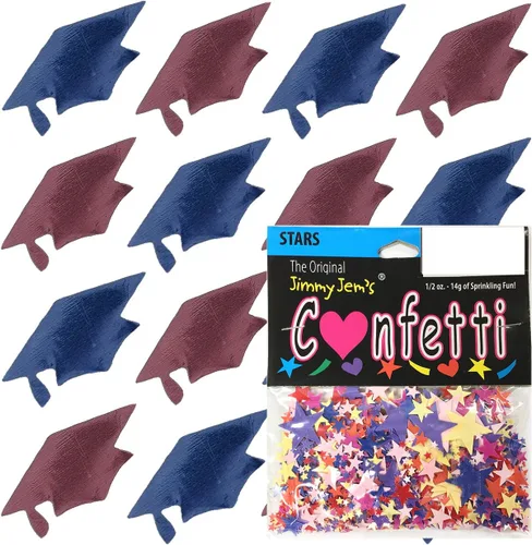 Miniatura 88 de Confetti Grad Cap Negro, Azul Marino Combo - 2 bolsas de media onza (1 oz)