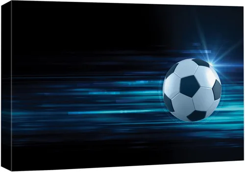 Miniatura 40 de .Wall26, lienzo de pared con pintura de pelota de tenis sobre piso de cancha. Balón de fútbol