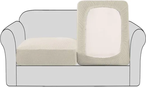 Miniatura 28 de H.VERSAILTEX - Fundas elásticas para cojín de sofá individual, fundas de asiento para silla de sofá, protector de cojín con tejido jacquard de sarga