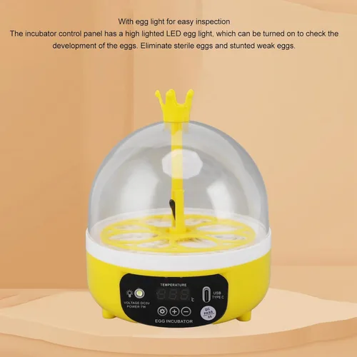 Miniatura 4 de Yosoo Incubadora de pollo, mini incubadora de huevos para incubar 4 huevos, criador de huevos portátil para pollo, pato, ganso, con ventana