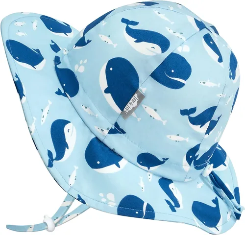 Miniatura 39 de JAN & JUL Sombrero de sol de algodón UPF 50+ con ala ancha para niñas pequeñas