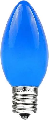 Novelty Lights Paquete de 25 bombillas de repuesto de cerámica C9 para exteriores, azul, base intermedia E17/C9, 7 W