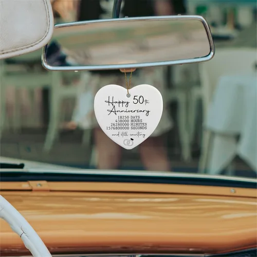 Miniatura 3 de Adorno de 50 aniversario de boda, regalos para pareja, 50 aniversario, regalos de boda para padres, adorno de recuerdo, placa de corazón, feliz