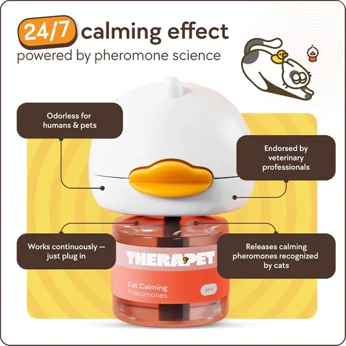 Miniatura 6 de TherapetMD Difusor calmante para gatos de 60 días - Difusor de feromonas para gatos para estrés, pulverización de orina, lucha contra gatos