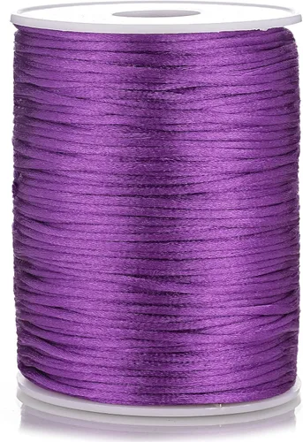 Miniatura 10 de Cable de nailon satinado de 0.079 in x 100 yardas, cola de ratón, nudo chino, cable Kumihimo (gris plateado)