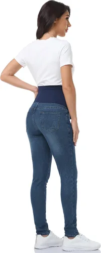 Miniatura 5 de POSHGLAM Pantalones de maternidad para mujer, pantalones de mezclilla ajustados sobre el vientre, cómodos pantalones elásticos para embarazo, S-XXL