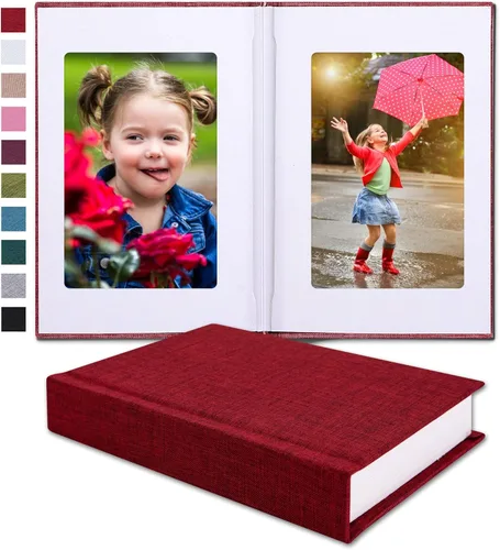 Miniatura 12 de Pssoss Álbum de fotos pequeño de 4 x 6 pulgadas con espacio de escritura con capacidad para 20 fotos, ideal para álbum temático de boda y álbum