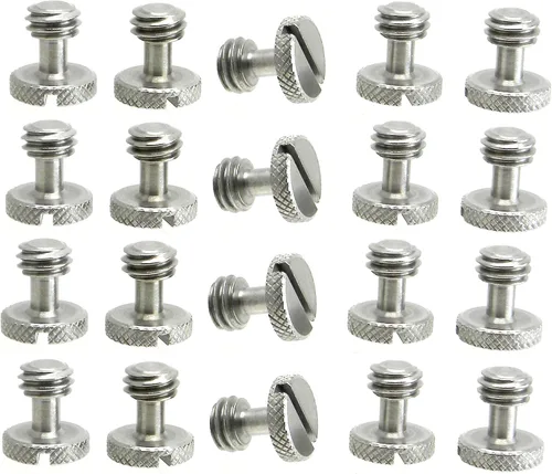 Miniatura 3 de Tornillos de acero 3/8" trípode de liberación rápida QR placa cámara ranura cabeza plana SS inoxidable ideal para Manfrotto/Sachtler (3)