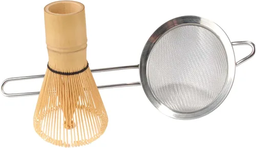 Miniatura 9 de BambooMN Batidor Matcha y colador de té - Juego de ceremonia de té japonés