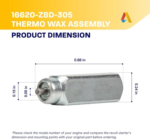 Miniatura 2 de Ensamblaje de cera térmica Canamax 16620-Z8D-305 [Actualizado 2025] - Compatible con motores Honda HRX217 HRR216 GCV160 GCV190 GCV160LA0 GCV190LA