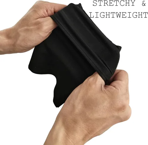 Miniatura 3 de Cartera de muñeca negra para mujeres/hombres, pulseras deportivas ligeras con cremallera y logotipo reflectante, bolsa de muñeca portátil