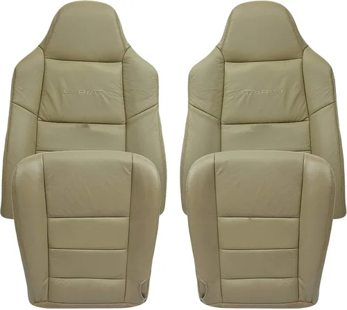 Miniatura 6 de 2003 2004 2005 2006 2007 Ford F250 F350 Lariat Funda de repuesto de cuero sintético, conductor y pasajero (soporte para ambos lados)