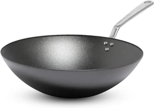 Made In Utensilios de cocina | Wok de acero al carbono sazonado de 13 pulgadas | Utensilios de cocina profesionales | Fabricado en Suecia |