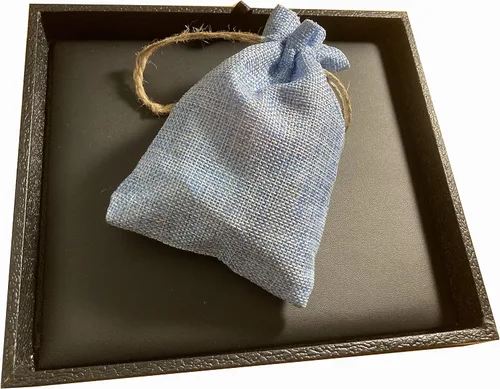 Miniatura 6 de N'icePackaging - Bandeja de dados acolchada negra de lujo con bolsa de dados de viaje de arpillera azul - para juegos de rol/mesa/D&D 5e / rodar