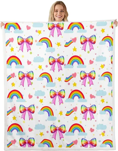 Miniatura 20 de Manta de franela de unicornio para todas las estaciones, manta romántica de carrusel de parque de atracciones, estilo princesa, diseño de cuento