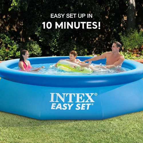 Miniatura 4 de Intex 28120EH Piscina inflable de fácil montaje: 10 pies x 30 pulgadas, material resistente a pinchazos, inflado rápido, capacidad de 1018 galones