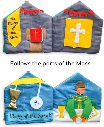 Miniatura 4 de Libro silencioso de misa católica para niños pequeños y preescolares - Aprende sobre la liturgia y mantente comprometido durante la misa - Libro