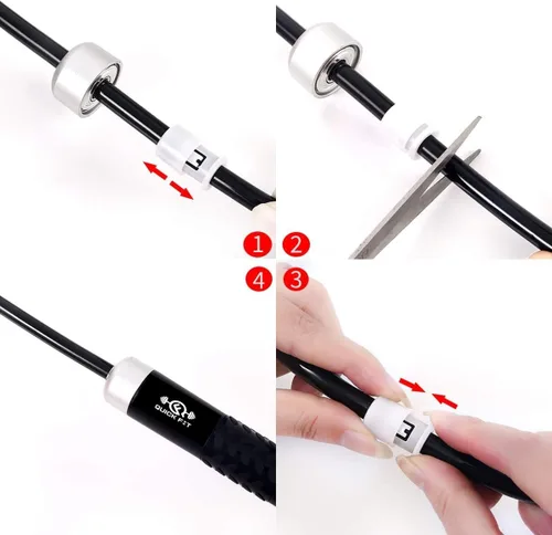 Miniatura 5 de Quick Fit Juego de 2 cuerdas de saltar con peso (1 libra) con cuerda de saltar sin peso, accesorio de ejercicio portátil para cardio, HIIT