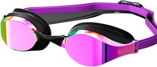 Miniatura 8 de Gafas de natación profesionales unisex para competir con lentes HD y gafas de natación antivaho para adultos Light Brown