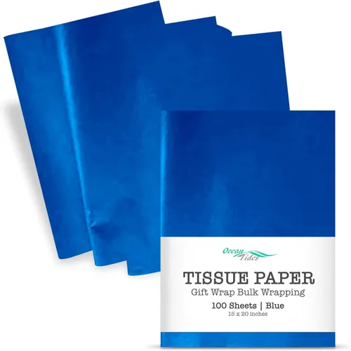 Miniatura 22 de Ocean Tides 300 hojas (14 x 20 pulgadas) de papel de regalo de Navidad, papel de seda de regalo a granel para manualidades, cumpleaños y días