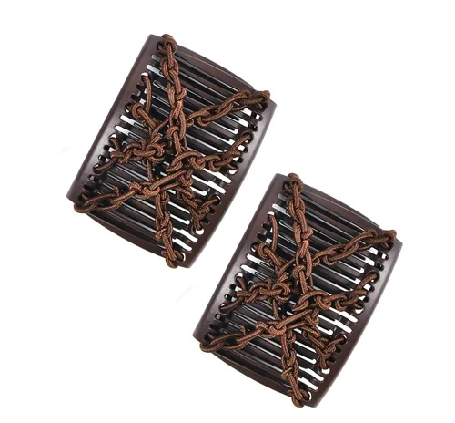Miniatura 10 de Paquete de 2 Peines Cómodos Originales - Peine Doble para Cabello Fino, Delgado y Ondulado - Peinados de Cola de Caballo Fáciles y Recogidos