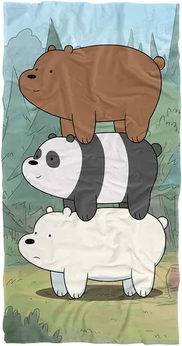 LOGOVISION We Bare Bears Bear Stack - Toalla de playa con licencia oficial de 30 x 60 pulgadas Pila de osos