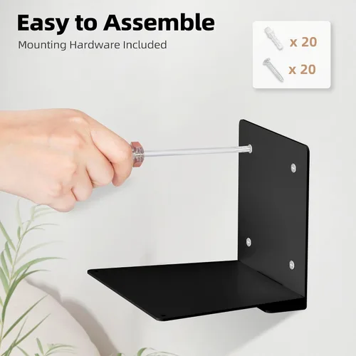 Miniatura 6 de STORAGE MANIAC Estantes flotantes para colgar en la pared, estantes flotantes invisibles de acero resistente, estantes colgantes para dormitorio