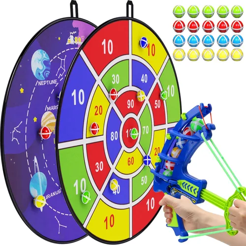 Miniatura 9 de BooTaa Tablero de dardos grande de 29 pulgadas para niños, tablero de dardos para niños con bolas adhesivas, juguetes para niños y niñas