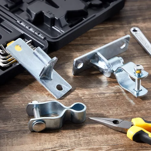 Miniatura 7 de Dunzy 8 piezas de 1-3/8 pulgadas de montaje en pared de alta resistencia bisagra de puerta de enlace de cadena con valla de tubo de 5/8 pulgadas