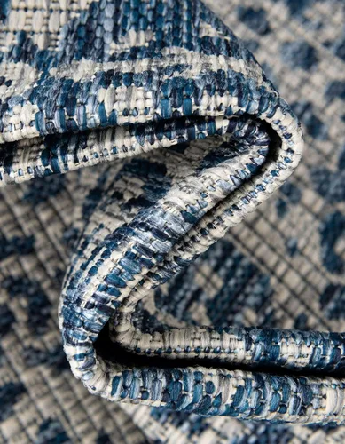 Miniatura 6 de Unique Loom Alfombra de la colección tradicional para exteriores, desgastada durante el tiempo (octágono de 5 pies y 3 pulgadas, azul/gris)
