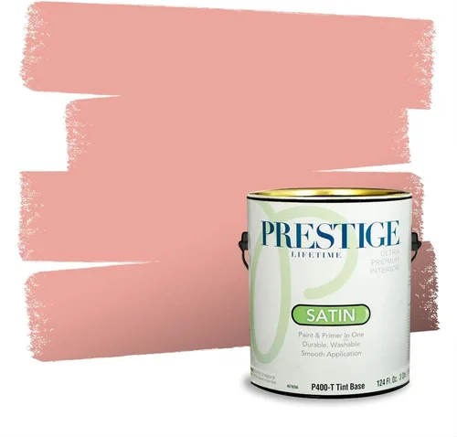 Miniatura 618 de Prestige Paints Pintura exterior e imprimación en uno, 1 galón, plano, coincidencia comparable de Valspar* Amber Rose*