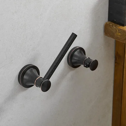 Miniatura 6 de Hoimpro Soporte de Papel Higiénico Montado en Pared Resistente a la Oxidación Accesorios de Baño para Rollo de Papel, Acabado de Bronce Aceitado
