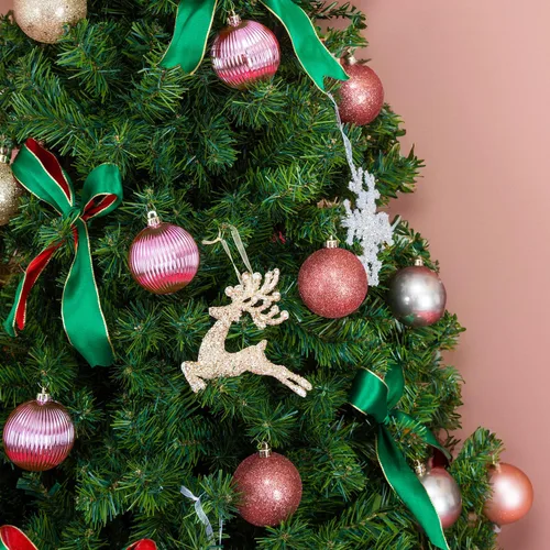 Miniatura 4 de Every Day is Christmas - Juego de adornos de Navidad, con diseño de esferas navideñas, inastillables, 35 unidades (2.75 pulgadas/70mm, oro e Iridio)