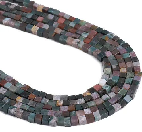 Miniatura 11 de BEADIA Cuentas espaciadoras de cubo de amazonita natural, cuentas de piedra cuadradas sueltas de 0.157 in para hacer joyas, 15.0 in/hebra