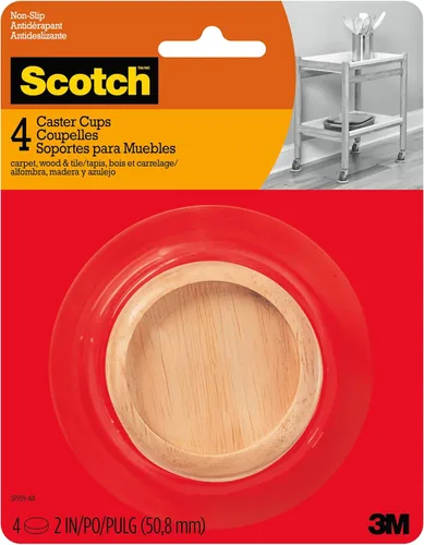 Scotch™ Copas de ruedas SP909-NA, madera de roble redonda de 2 pulgadas, 4 por paquete, 6 paquetes por interior