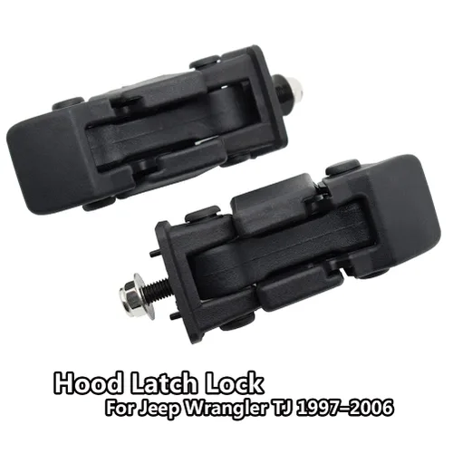 Miniatura 6 de Juego de 2 pestillos de capó para Jeep TJ (2) pestillos de bloqueo del capó del lado izquierdo y derecho para Jeep Wrangler TJ 1997-2006 Kit