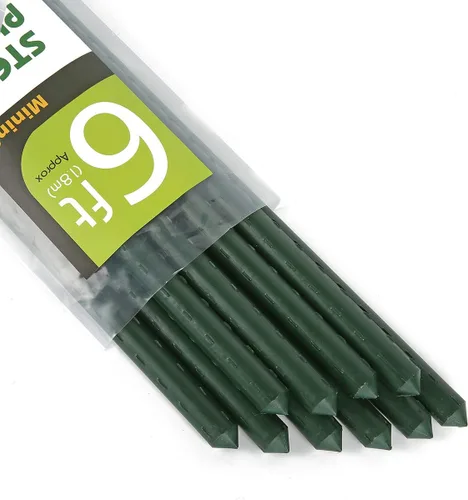 Miniatura 9 de Mininfa Estacas de acero para plantas de 5 pies, estacas de jardín de metal recubierto de plástico, soporta escalada para tomates, árboles