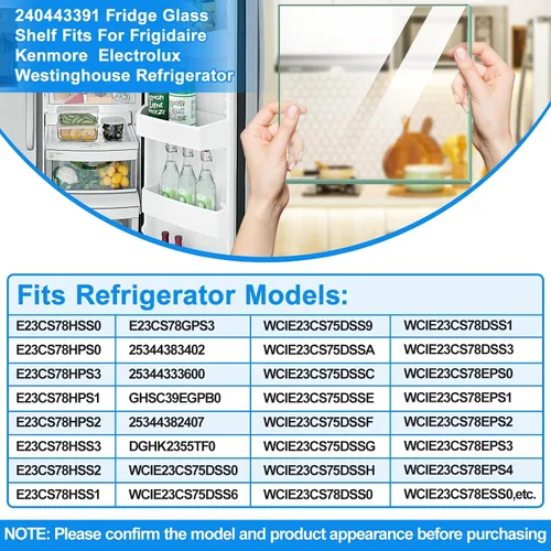 Miniatura 5 de Actualizado 240443391 Reemplazo de estante de vidrio para refrigerador Frigidaire Electrolux Kenmore Cubierta de cajón de delicatessen Inserto