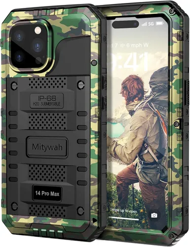 Miniatura 141 de Mitywah Funda impermeable para iPhone 7/iPhone 8 / iPhone SE 2020, funda de metal resistente de grado militar, protección de cuerpo completo