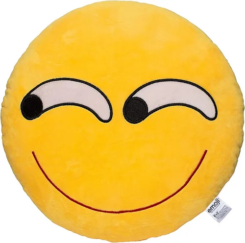Miniatura 16 de Emoji Cara de Alienígena Cojín de Emoticón Relleno de Felpa Suave Almohada, Certificado Oficial, EvZ 31cm Gris