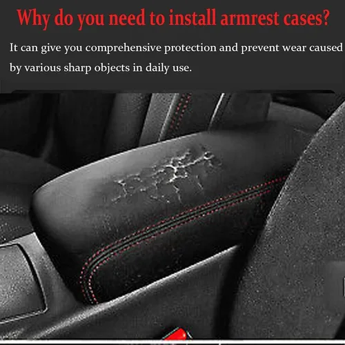 Miniatura 3 de Funda para el reposabrazos de la consola central, panel de adorno impermeable, de piel, antiarañazos, protector, decoración, cubierta, accesorios