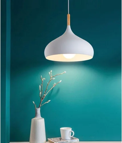 Miniatura 4 de Lámpara colgante de color macarrón para interiores de altura ajustable, lámpara nórdica industrial E27, lámpara de techo para cocina, isla, comedor