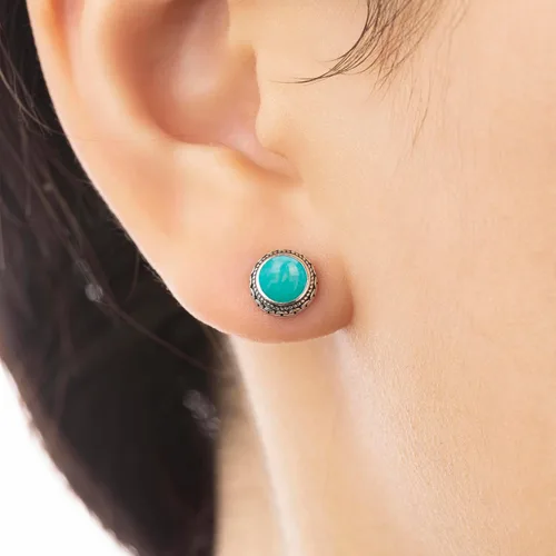 Miniatura 34 de Aretes de plata de ley con piedra natal de cristal real, joyería para mujer, moda occidental 925, envejecida, bohemia, hecha a mano, el mejor regalo