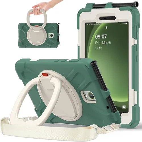 Miniatura 143 de 360 Rotation Case for Galaxy Tab ActivePro/Tab Active4 Pro/Active 5 Pro 10.1" Sturdy Cover Rotate Ring Stand Shoulder Carrying Strap Hand Strap