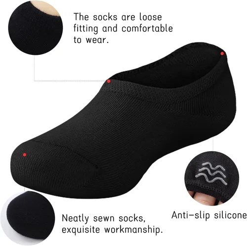 Miniatura 10 de Witwot 10 pares de calcetines invisibles para niños y niñas, antideslizantes, de corte bajo, calcetines tobilleros