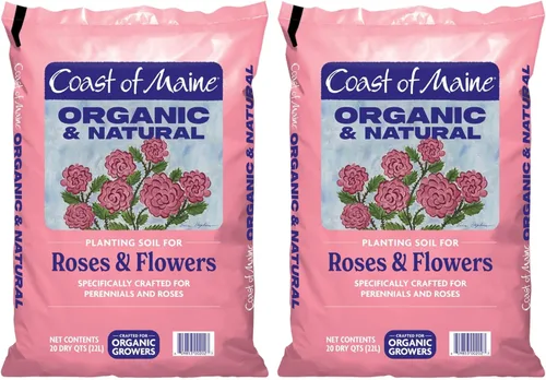 Miniatura 5 de Coast of Maine Suelo de plantación orgánico y natural para rosas y flores, suelo de jardín premium con estiércol compostado, turba de Sphagnum