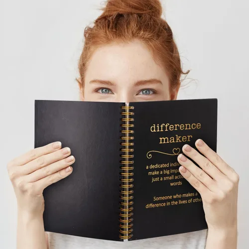 Miniatura 5 de Difference Maker - Cuadernos de tapa dura de 160 páginas en blanco con espiral, regalo de agradecimiento para empleados, regalo de agradecimiento