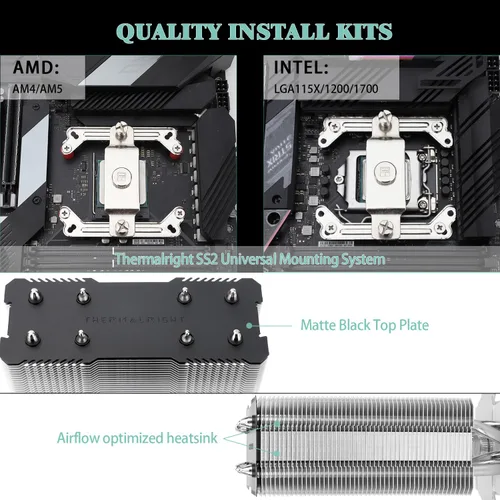 Miniatura 5 de Thermalright Assassin X 120R SE Plus - Enfriador de CPU, tubos de calor de 0.157 x 0.236 in, velocidad de 1550 rpm, ventilador silencioso PWM