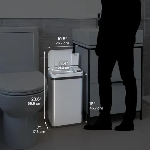 Miniatura 6 de iTouchless - Contenedor de basura de 4 galones con sensor, filtro de olor AbsorbX y ambientador de aire