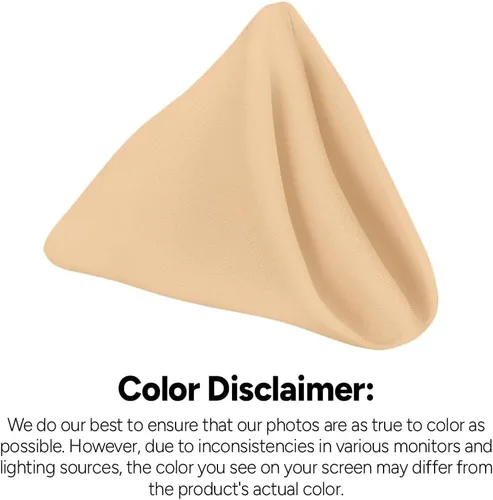 Miniatura 7 de Avalon Kitchen Servilletas de tela beige a granel (paquete de 24) – Servilletas de lino 100% poliéster, lavables y reutilizables, duraderas